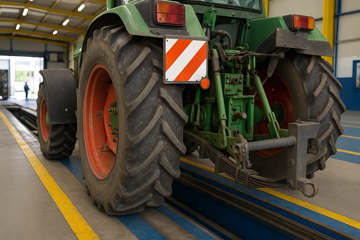 Inspección de un vehículo agrícola en la ITV para homologar reformas
